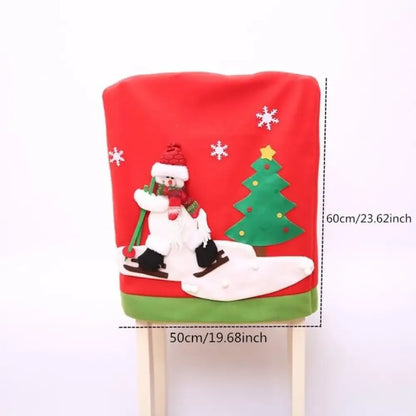 Christmas Chair Covers - skiing snowman