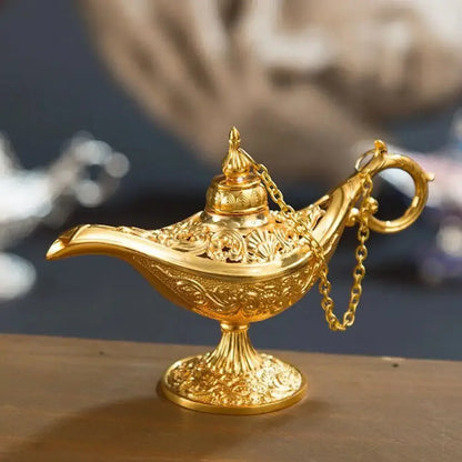 Classic Rare Hollow Legend Aladdin Magic Genie Lamps Incense Burners Retro - D