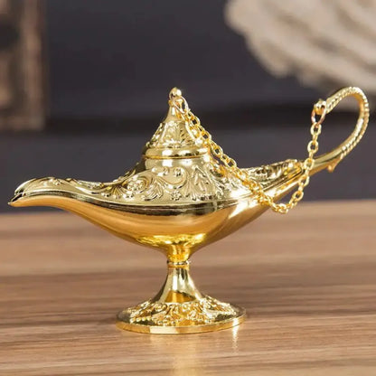 Classic Rare Hollow Legend Aladdin Magic Genie Lamps Incense Burners Retro - H