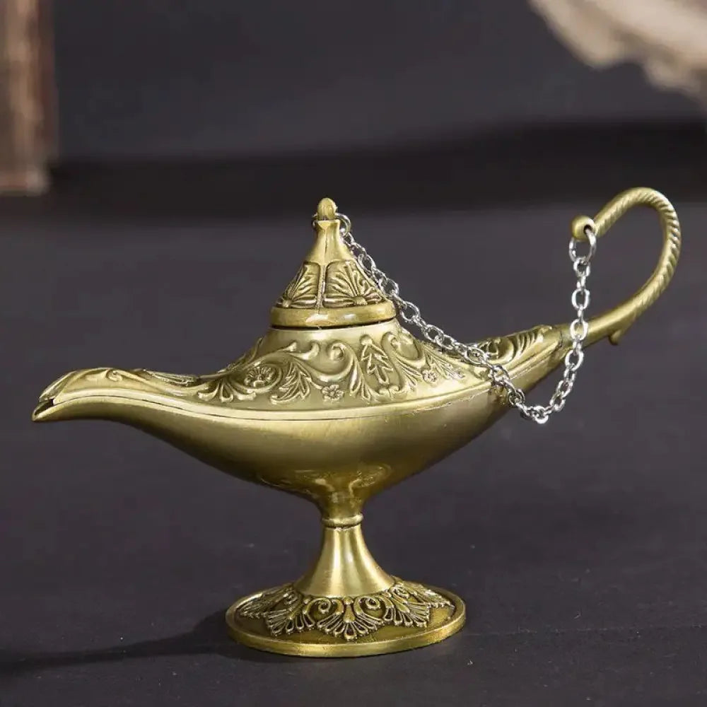 Classic Rare Hollow Legend Aladdin Magic Genie Lamps Incense Burners Retro - F