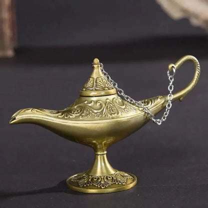 Classic Rare Hollow Legend Aladdin Magic Genie Lamps Incense Burners Retro - A