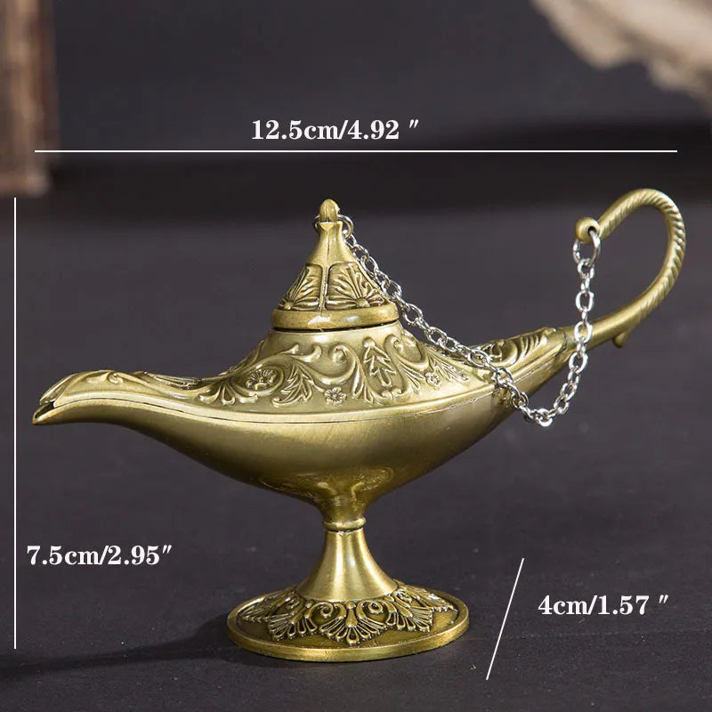 Classic Rare Hollow Legend Aladdin Magic Genie Lamps Incense Burners Retro