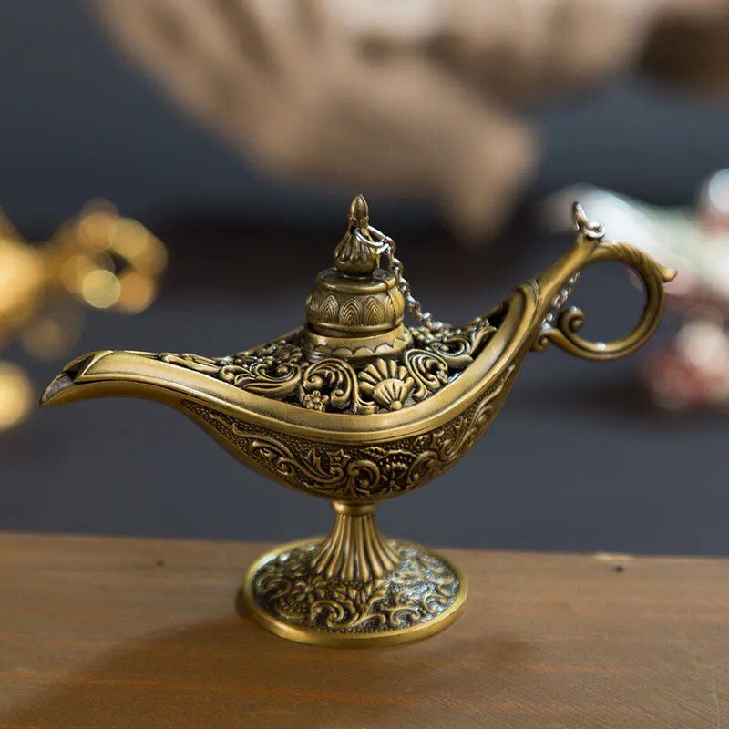 Classic Rare Hollow Legend Aladdin Magic Genie Lamps Incense Burners Retro