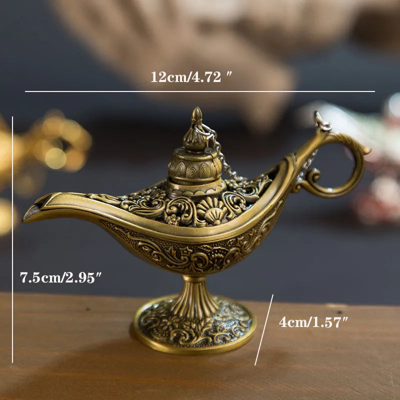 Classic Rare Hollow Legend Aladdin Magic Genie Lamps Incense Burners Retro