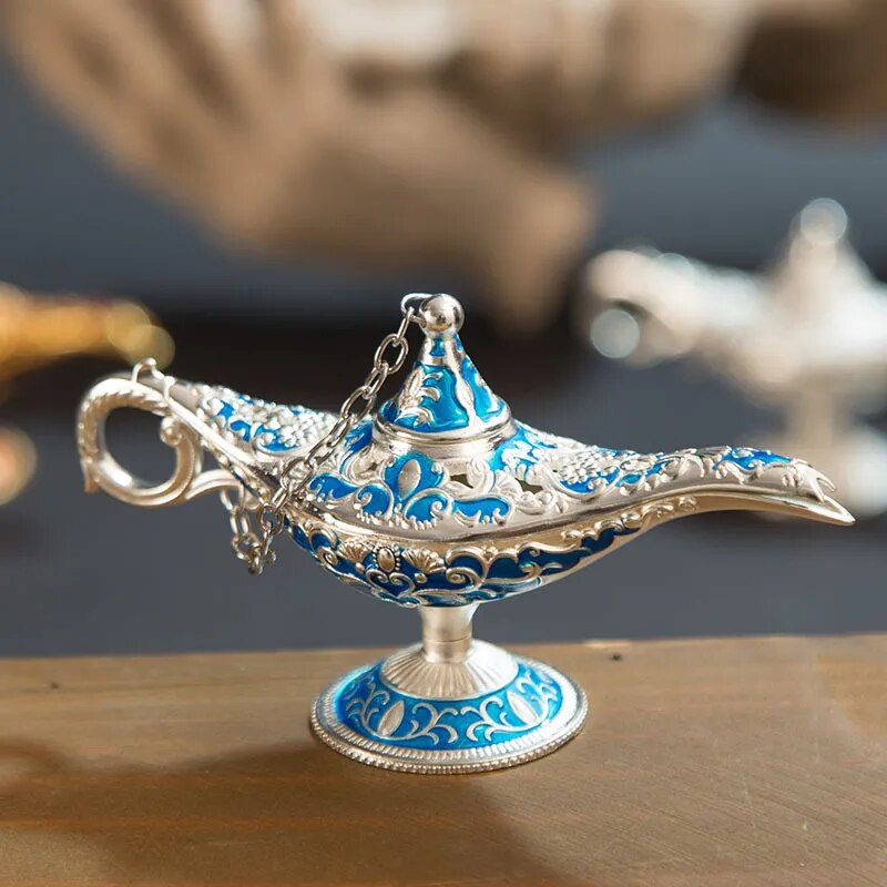 Classic Rare Hollow Legend Aladdin Magic Genie Lamps Incense Burners Retro