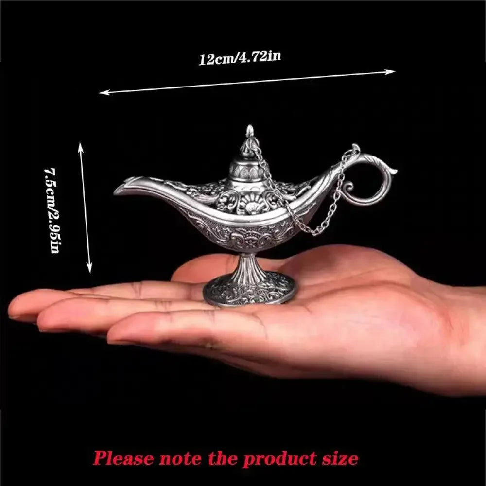 Classic Rare Hollow Legend Aladdin Magic Genie Lamps Incense Burners Retro - A