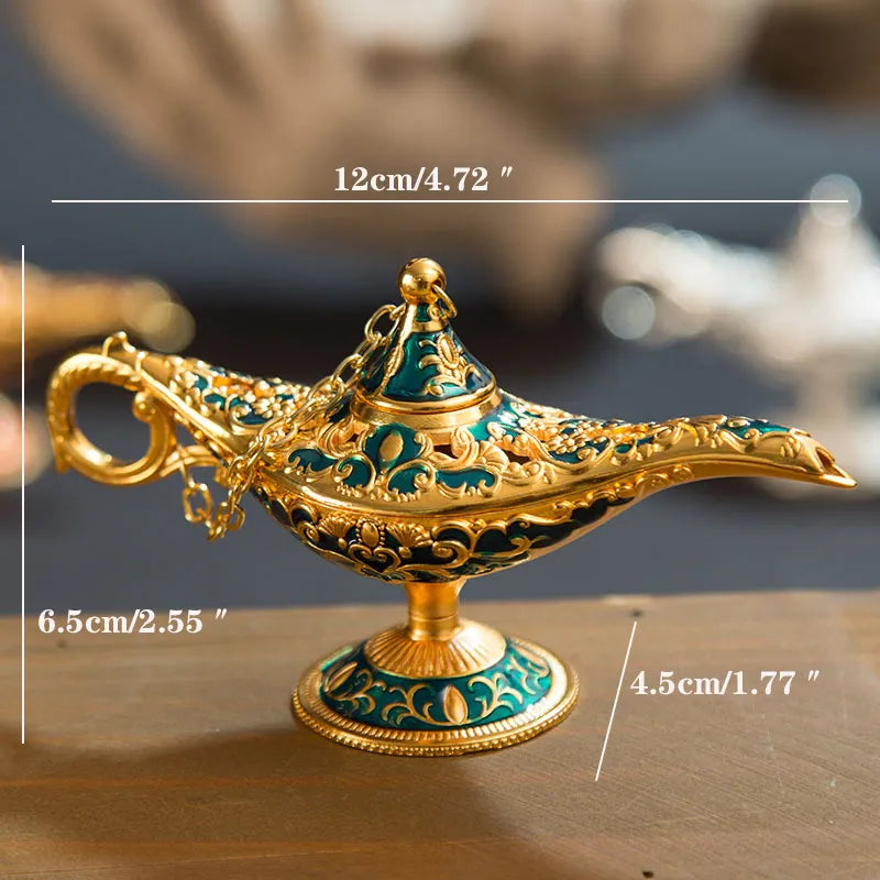 Classic Rare Hollow Legend Aladdin Magic Genie Lamps Incense Burners Retro
