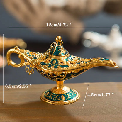 Classic Rare Hollow Legend Aladdin Magic Genie Lamps Incense Burners Retro