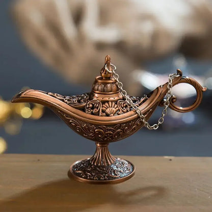 Classic Rare Hollow Legend Aladdin Magic Genie Lamps Incense Burners Retro - A