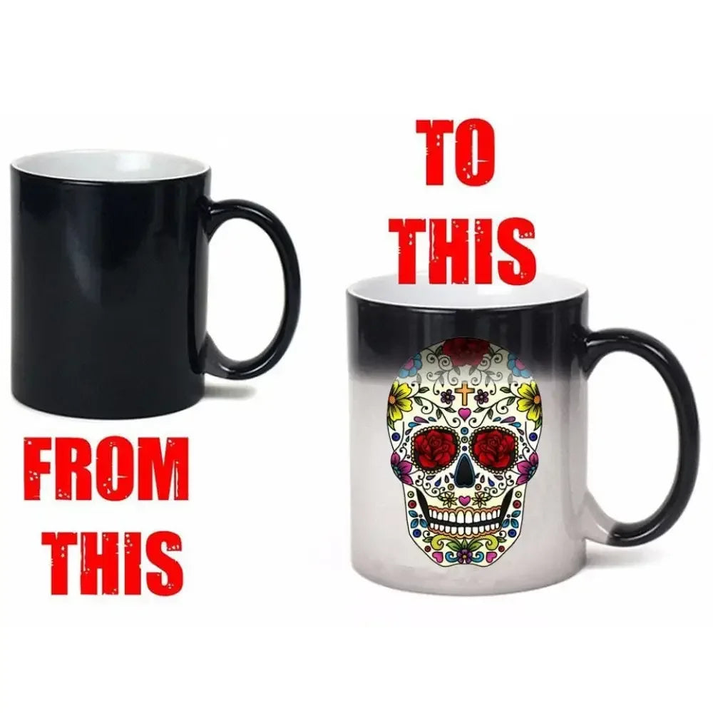 Color-Changing Skull Mug - As Shown / 350ML