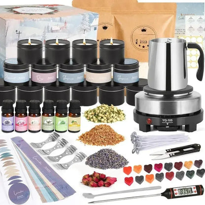 Complete Candle Making Kit with Wax Melter & Supplies – DIY Soy Wax Candle Kit for Adults Beginners - 