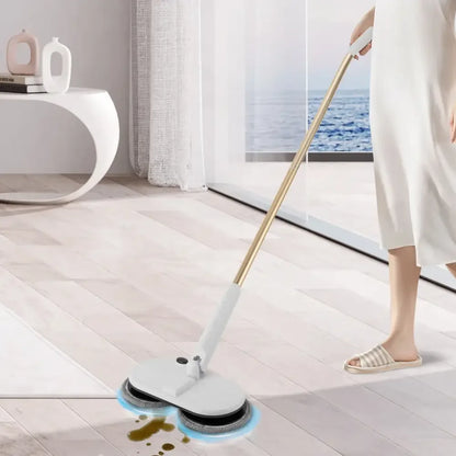 Cordless Electric Spin Mop | Rechargeable Lithium Battery, Adjustable Height & 4 Microfiber Pads - 