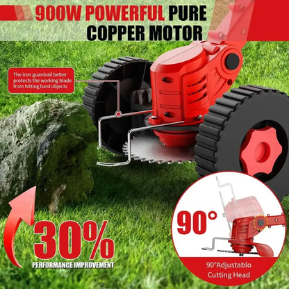 Cordless Lawn Trimmer & Edger with 2 Batteries