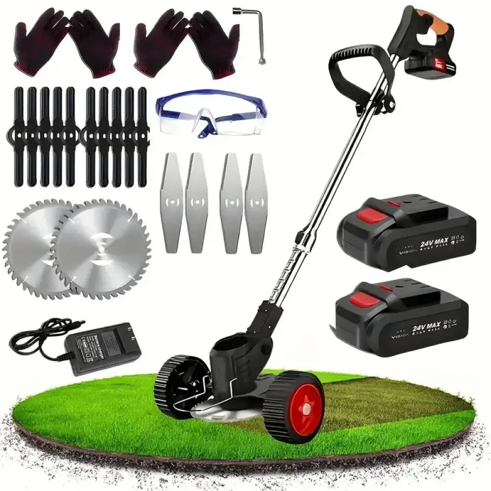 Cordless Lawn Trimmer & Edger with 2 Batteries