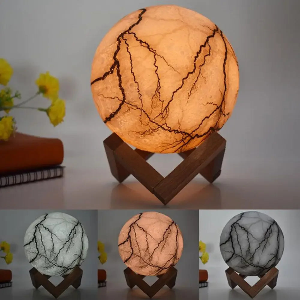 Cracked Moon Lamp - 3-Color Touch Sensitive / 8 CM