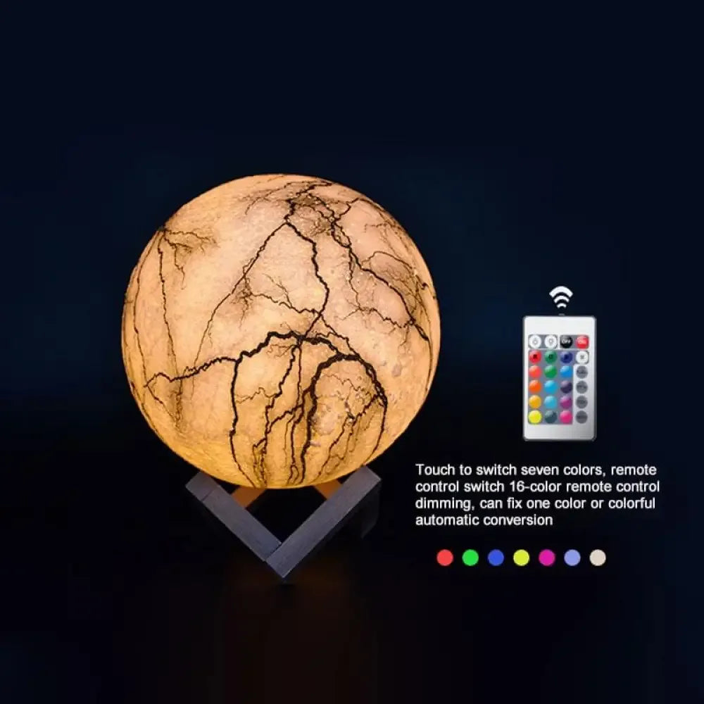 Cracked Moon Lamp - 3-Color Touch Sensitive / 8 CM