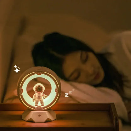 Creative Astronaut LED Night Light Rechargeable Touch Dimmable Eye-Care Lamp for Kids - White