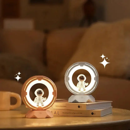 Creative Astronaut LED Night Light Rechargeable Touch Dimmable Eye-Care Lamp for Kids - White