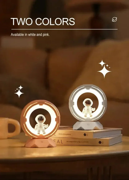 Creative Astronaut LED Night Light Rechargeable Touch Dimmable Eye-Care Lamp for Kids - White