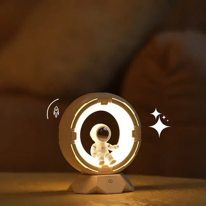 Creative Astronaut LED Night Light Rechargeable Touch Dimmable Eye-Care Lamp for Kids - White