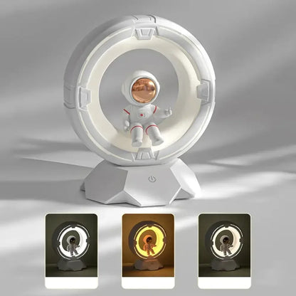 Creative Astronaut LED Night Light Rechargeable Touch Dimmable Eye-Care Lamp for Kids - White
