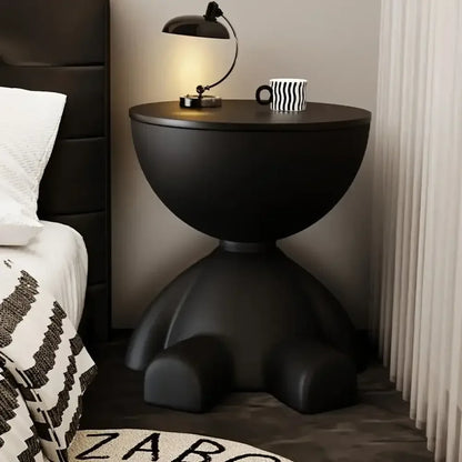 Creative Bear Shaped Plastic Bedside Table Minimalist Coffee Table & Multifunctional Storage - Black