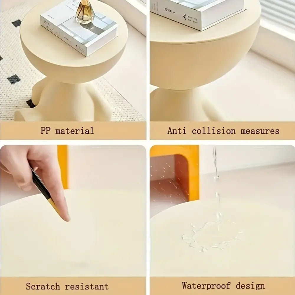 Creative Bear Shaped Plastic Bedside Table Minimalist Coffee Table & Multifunctional Storage