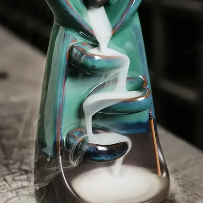 Creative Ceramic Lover Backflow Incense Burner Romantic Censer & Stick Holder Home Decor - 