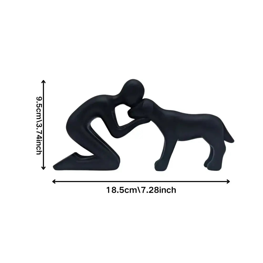 Creative Dog and Owner Resin Statue Personalized Pet Lover Home Decor