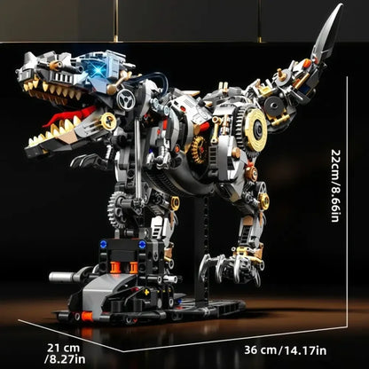 Creative Jurassic Mechanical T-Rex Building Blocks Kit Light-Up Dinosaur Model Assembly Toy - 1268pcs