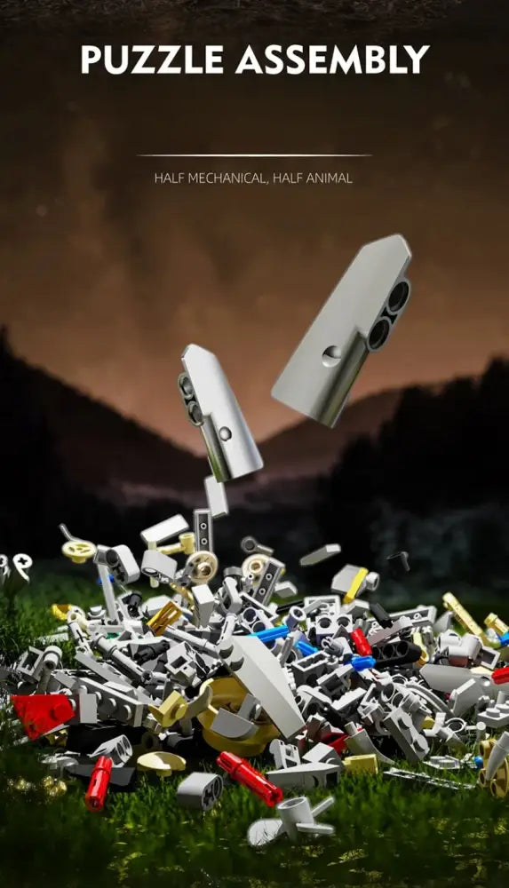 Creative Jurassic Mechanical T-Rex Building Blocks Kit Light-Up Dinosaur Model Assembly Toy