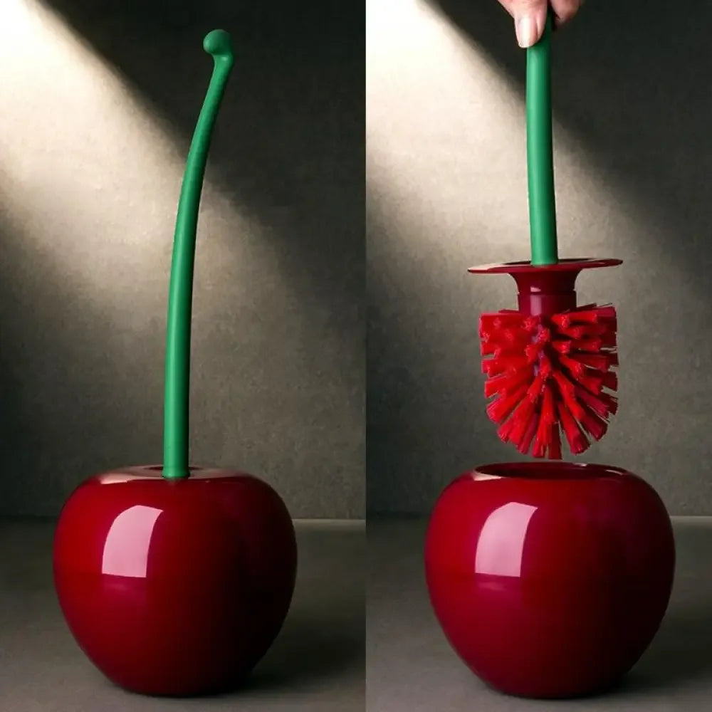 Creative Lovely Cherry Shape Toilet Brush - Red