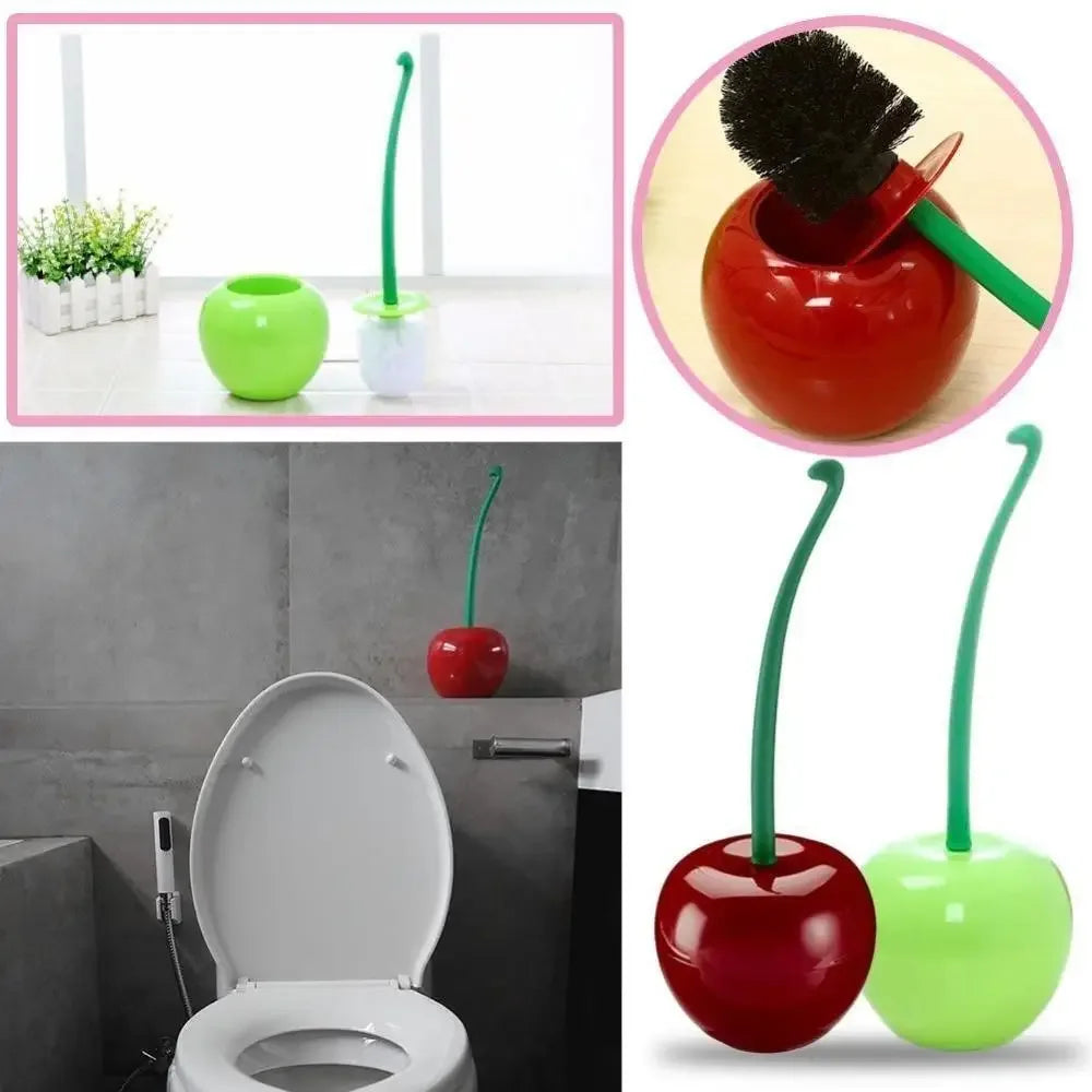 Creative Lovely Cherry Shape Toilet Brush - Red