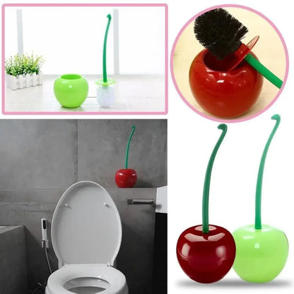 Creative Lovely Cherry Shape Toilet Brush - Red