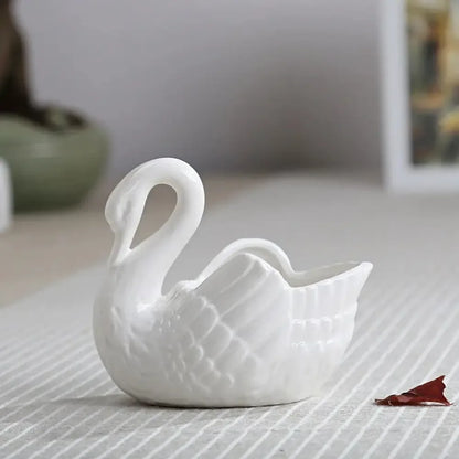 Creative Swan Candlestick Flower Pot Wedding Gift Key Holder - Pink