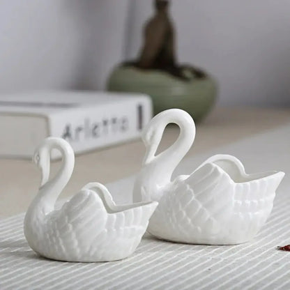Creative Swan Candlestick Flower Pot Wedding Gift Key Holder - Pink