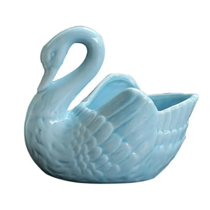 Creative Swan Candlestick Flower Pot Wedding Gift Key Holder - Pink