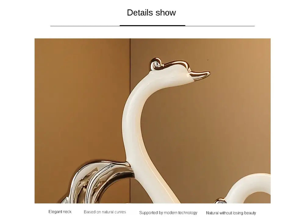 Creative Swan Couple Decor Set Light Luxury Ceramic Home Accents