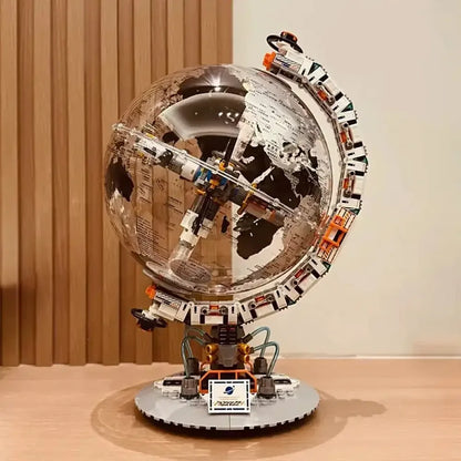 Creative Transparent Globe Space Station Building Blocks High Tech Construction Brick Set - 