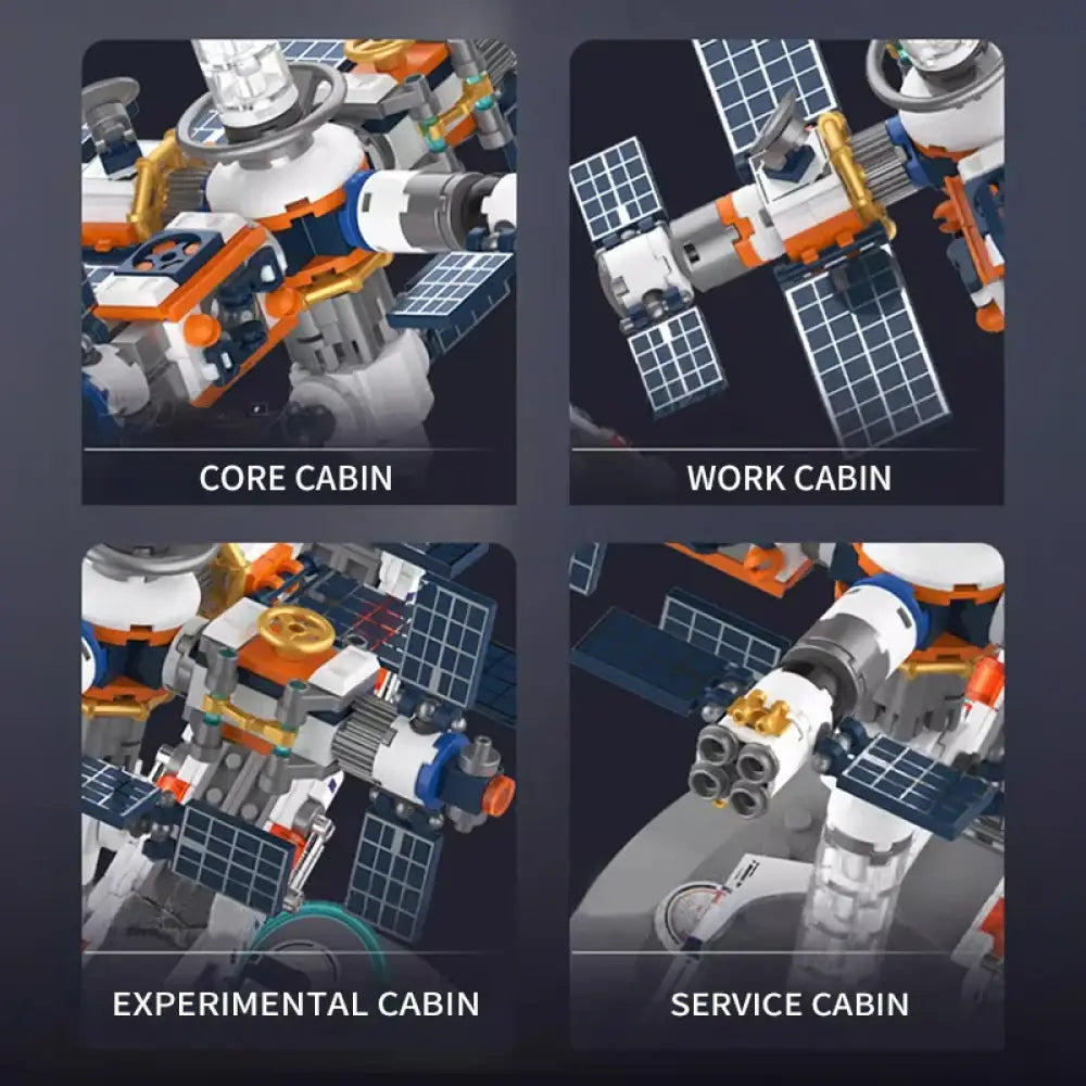 Creative Transparent Globe Space Station Building Blocks High Tech Construction Brick Set