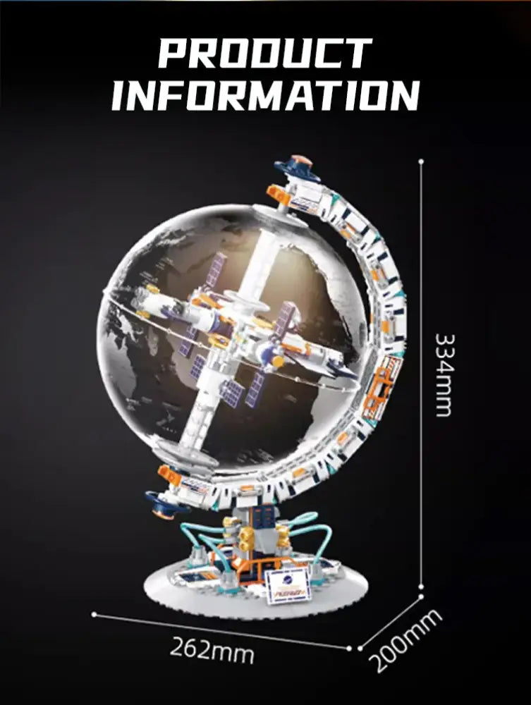 Creative Transparent Globe Space Station Building Blocks High Tech Construction Brick Set