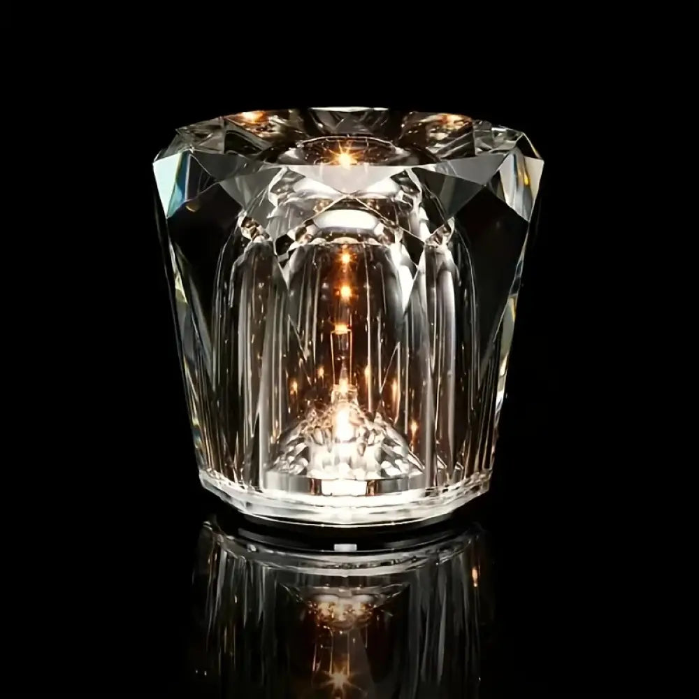 Crystal Diamond Night Light Rechargeable Table Lamp - Romantic Bedside Accent