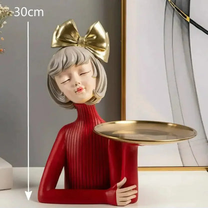 Cute creative Bouquet Girl Ornaments Sculpture Statue - E