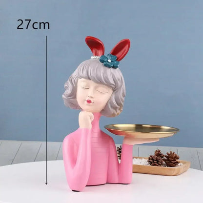 Cute creative Bouquet Girl Ornaments Sculpture Statue - I