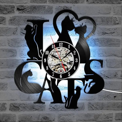 Decorative LED Cat Clock - Gears Look (No LED)
