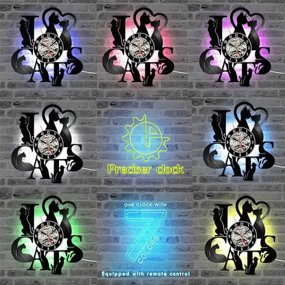 Decorative LED Cat Clock - Gears Look (No LED)
