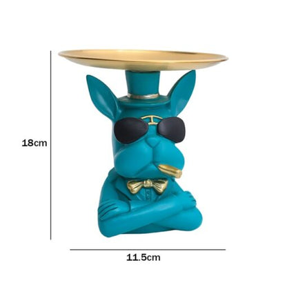 Decorative Statue French Bulldog Storage Figurine Key Holder