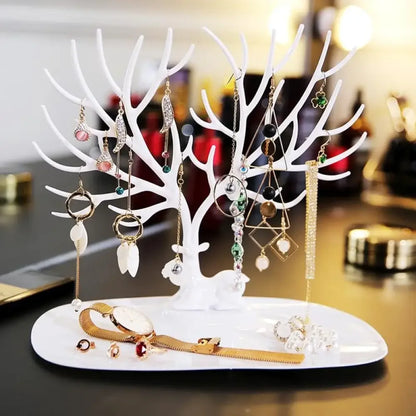 Deer Antler Jewel Stand - White