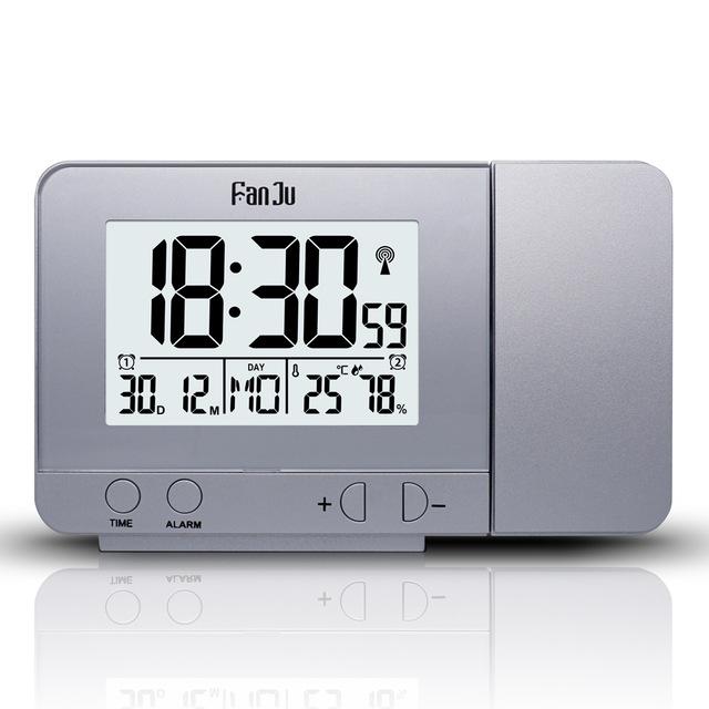 Digital Projection Alarm Clock with USB Charger | Dimmable LED Display, Thermometer & Dual Alarm