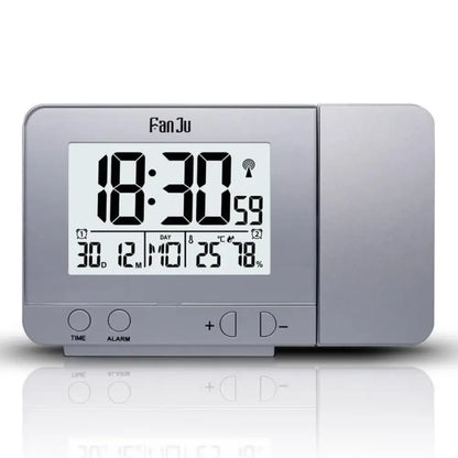 Digital Projection Alarm Clock with USB Charger | Dimmable LED Display, Thermometer & Dual Alarm - 